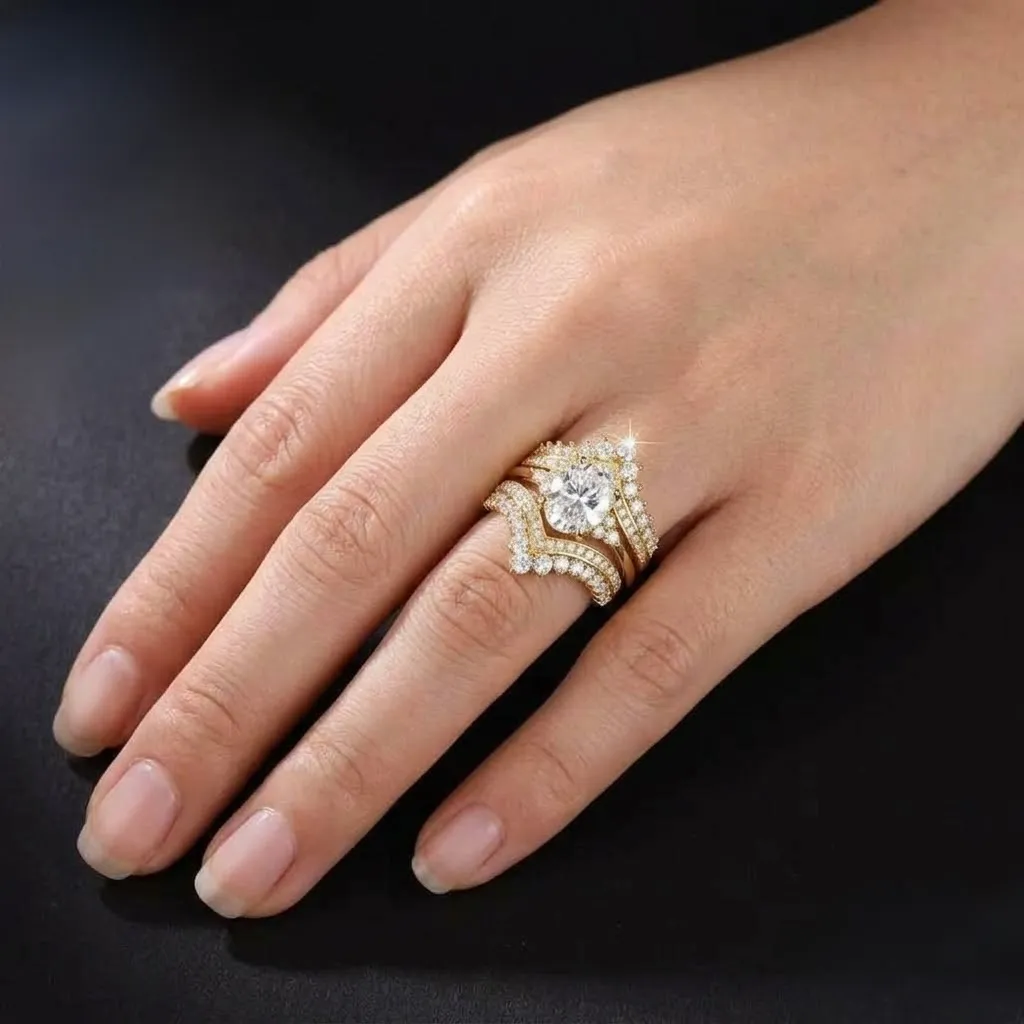 Trinity Band Set (3-Carat) Rings